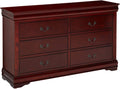 HomeRoots Bedroom 57" X 15" X 33" Cherry Wood Dresser