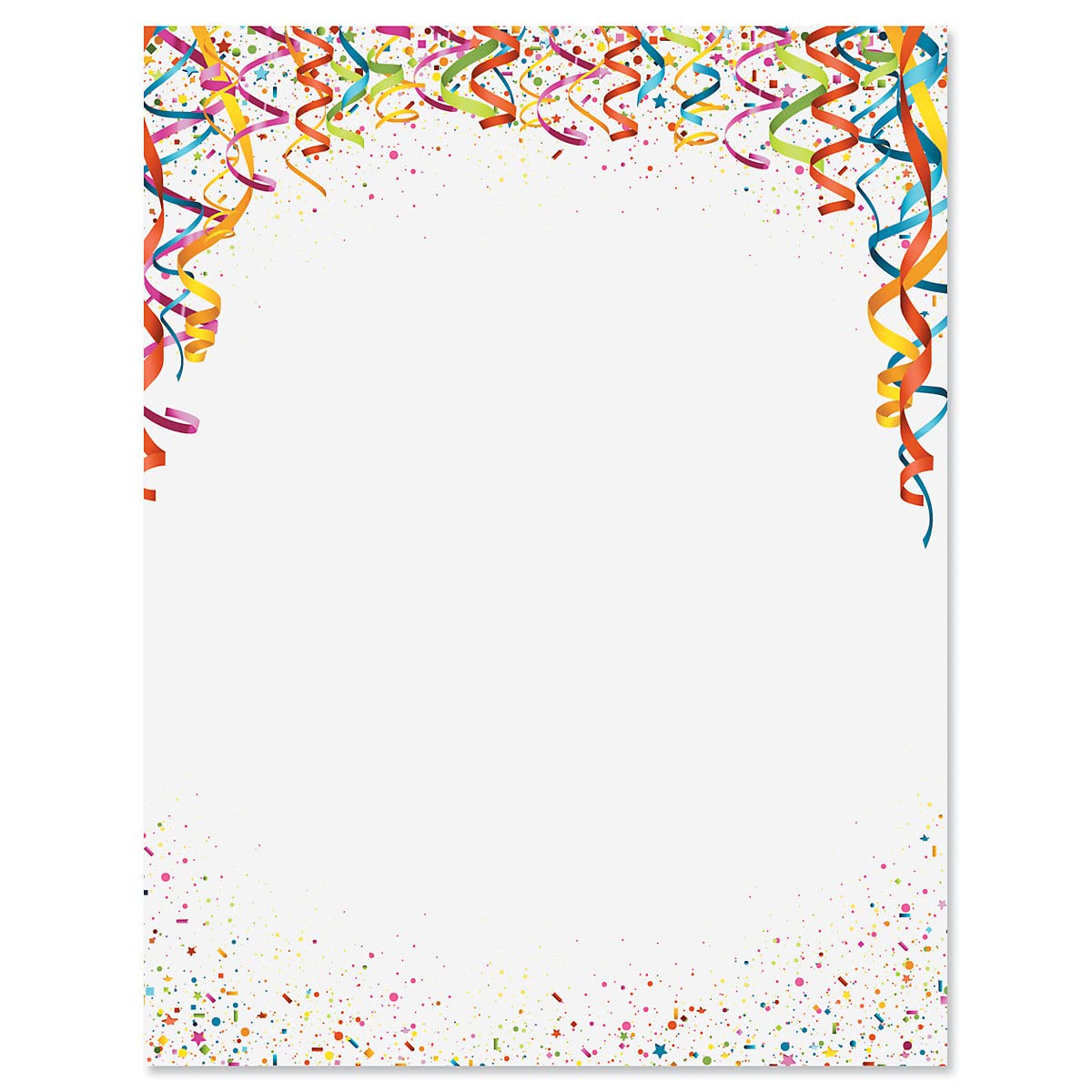 Current Celebration Confetti Letter Paper - Birthday Stationery Papers With Decorative Border Designs, Printable Holiday, Weddin