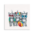 Yidepot Cute Cat Canvas Wall Art: Framed Cat Pictures Small Funny Kitty-Cat Babies Painting for Girls Bedroom Bathroom Ready to