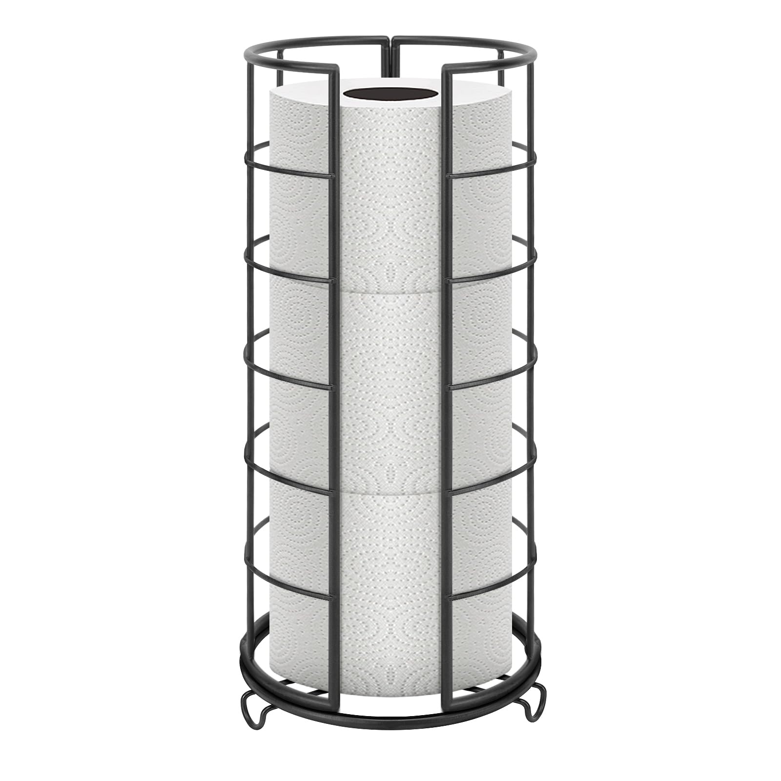 NearMoon Toilet Paper Organizer Stand, Free Standing 3 Rolls Tissue Storage, Metal Bathroom Accessory, Rustproof Toilet Roll Hol