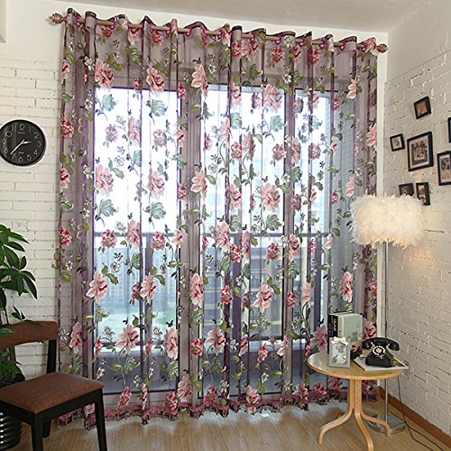 Dolce Mela Dmc474 Sheer Curtain Panels 60 X 100 Inch Tall Window Treatments, Bucharest Bedding & Home Decor