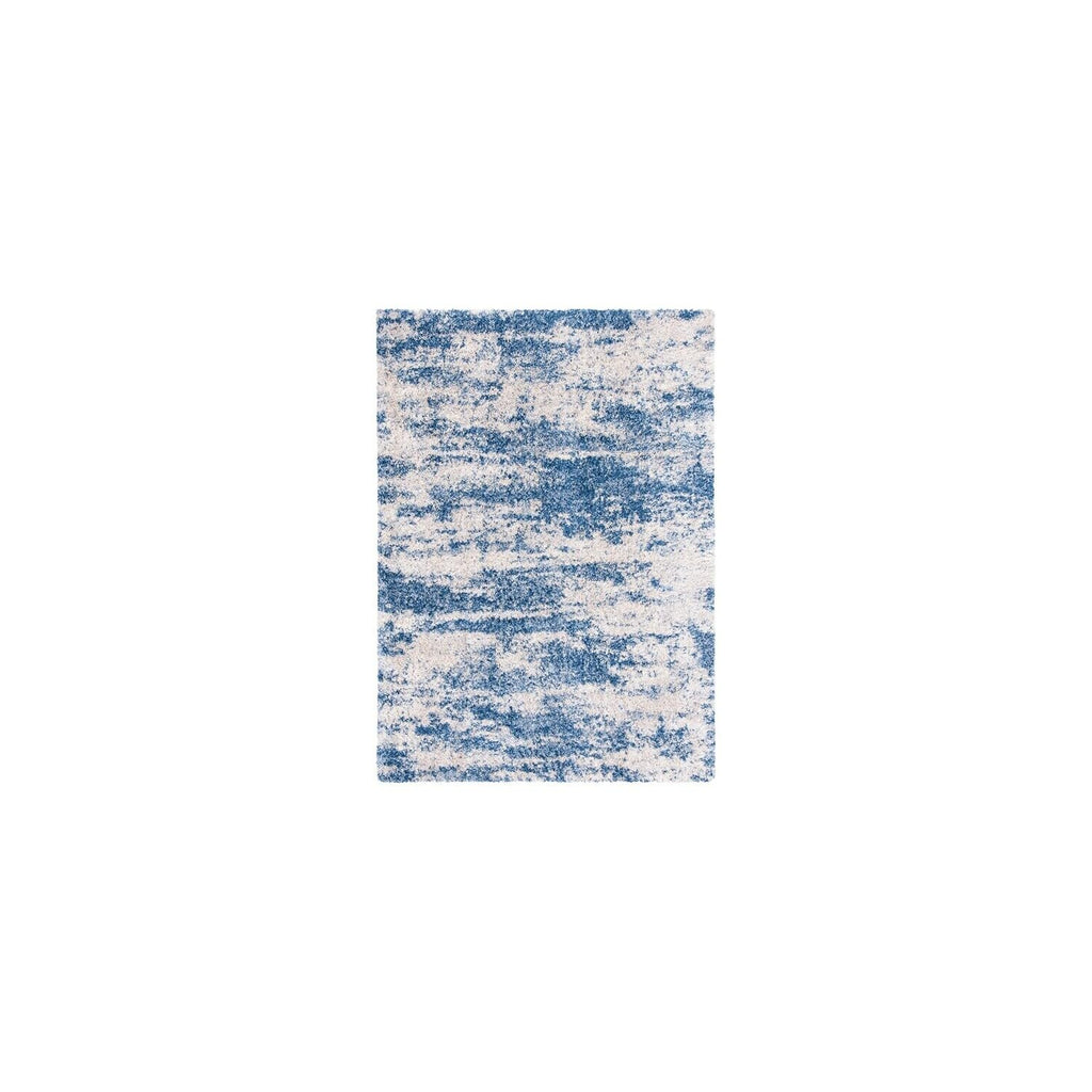 Safavieh Berber Shag Collection Area Rug - 10' x 14', Beige & Blue, Modern Abstract Design, Non-Shedding & Easy Care, 1.2-inch T