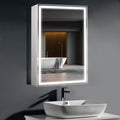 HAUSCHEN HOME 28 x20Inch LED Medicine Cabinet Mirror with Lights for Bathroom,Defogger,Stepless Dimmable, 3000K/5500K Color Temp
