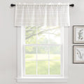 Lush Decor Farmhouse Textured Sheer Window Curtain Valance, 52'W X18'L, White