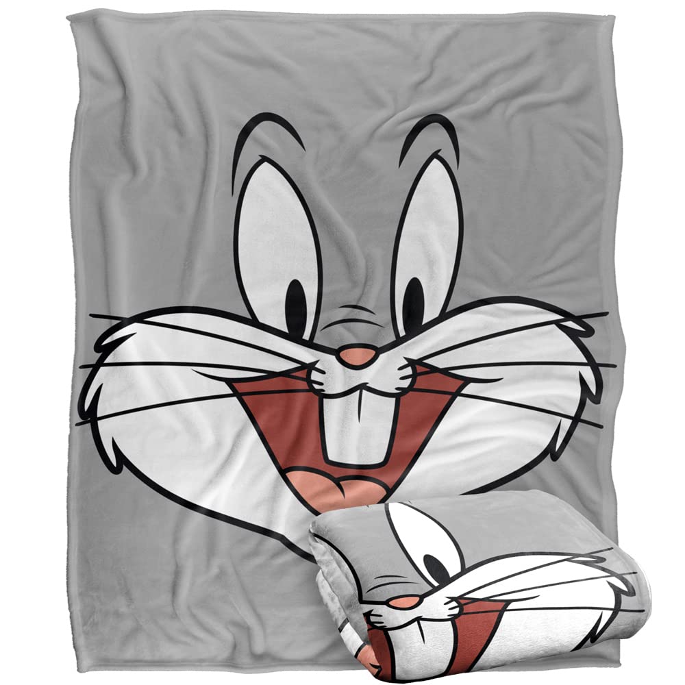 Looney Tunes Blanket, 50'X60', Bugs Bunny Face Silky Touch Super Soft Throw