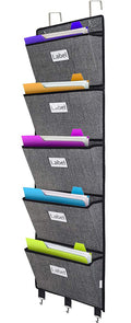 Homyfort Over The Door File Organizer Hanging File Folders, Wall Organizers And Storage For Mail, Magazine, Notebooks, Planners,