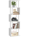 CHOEZON SShaped 5Tier Bookshelf, 58.1Inch Tall Bookcase with AntiTip Kit, Open Display Shelf for Living Room, Office, Bedroo