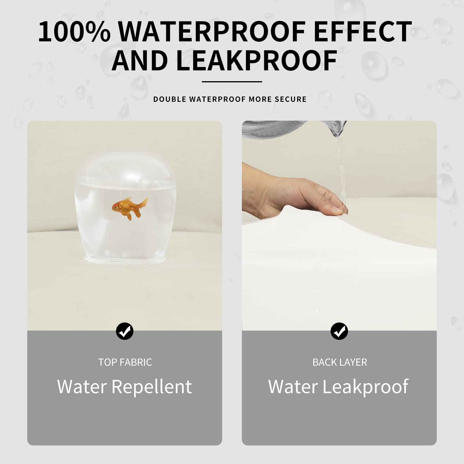 Easy-Going 4 Pieces 100% Dual Waterproof Recliner Cover Stretch Soft Couch Cover For Dogs, Sofa Slipcover For Recliner Couch Leakproof Furniture Protector For Kids, Pets Brown