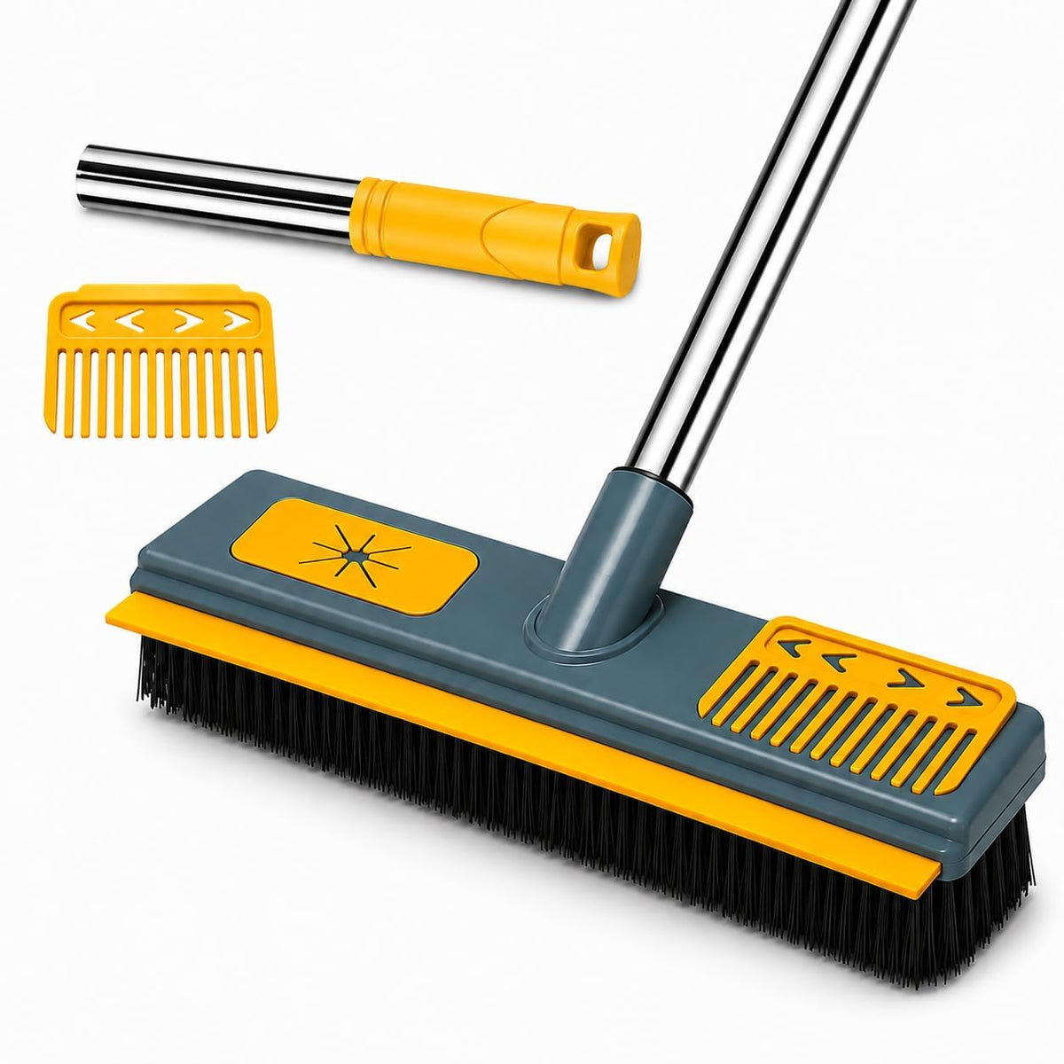 Bathroom Cleaning Brush | Long Handle 180 Rotating Floor Scrubber | MultiPurpose Cleaner for Toilet, Tiles, Kitchen & Bathroom