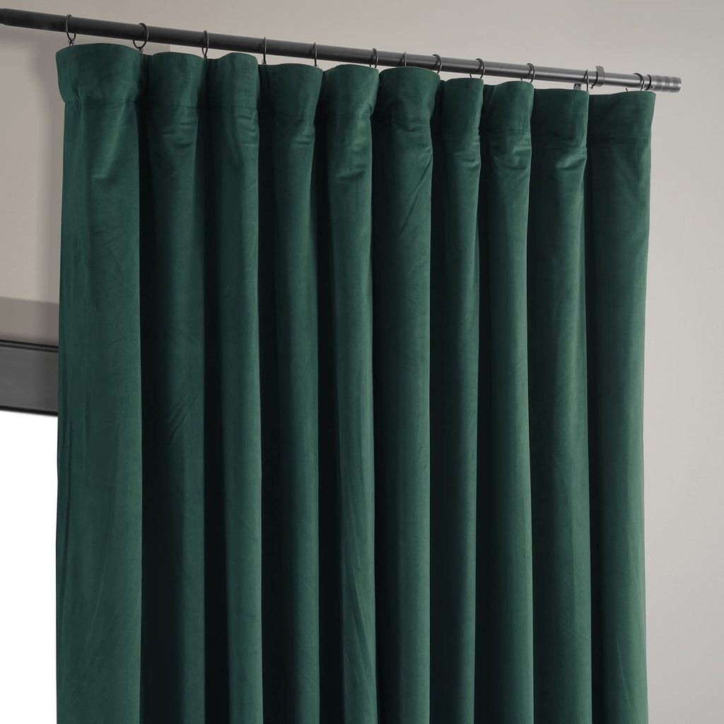 Hpd Half Price Drapes Signature Velvet Thermal Blackout Curtains For Living Room 108 Inch Long 1 Panel Rod Pocket Insulated Blackout Curtains For Bedroom Window Curtains, 100Wx108L, Blackforest Green