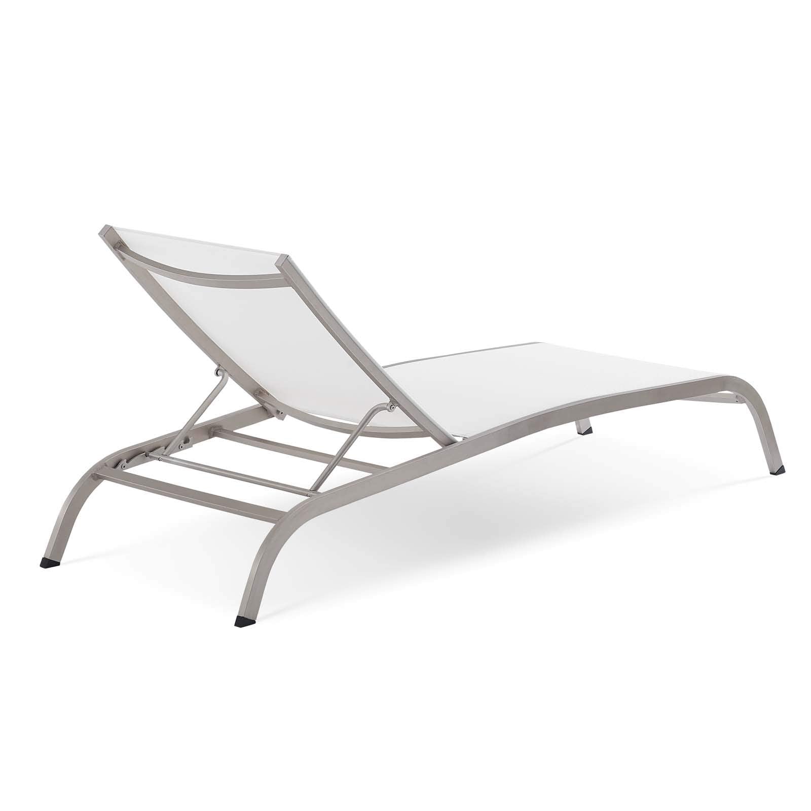 Modway Savannah Outdoor Patio Mesh Chaise Lounge Chair In White 25 X 76.5 X 12
