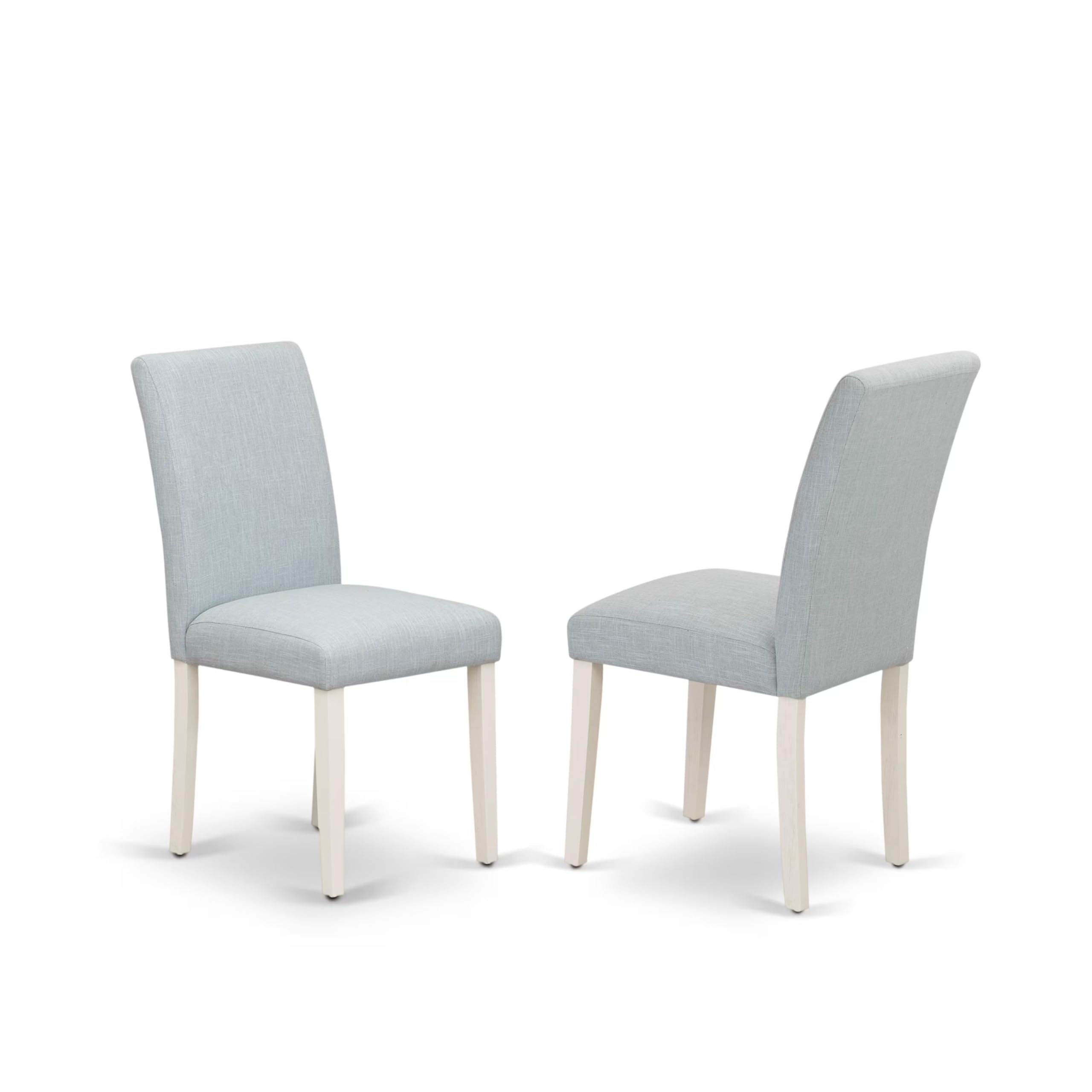 East West Furniture V026Ab015-5 5 Piece Dining Room Table Set Includes A Rectangle Kitchen Table With V-Legs And 4 Baby Blue Linen Fabric Parsons Dining Chairs, 36X60 Inch, Multi-Color