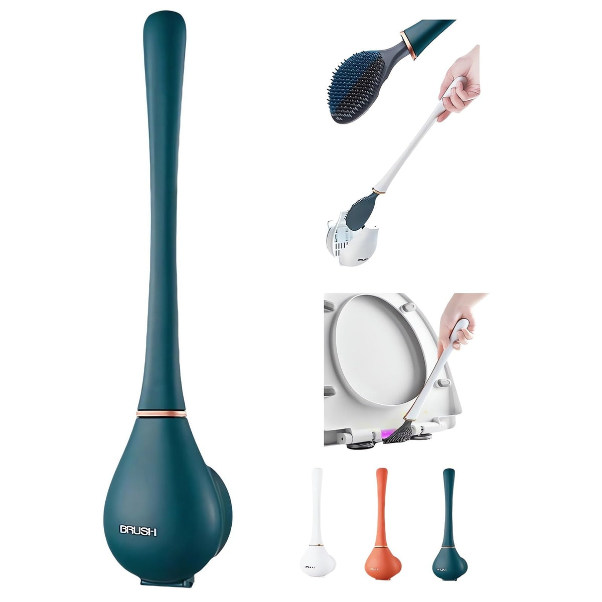 Modern Flexible Silicone Toilet Caspa for Home 2025 Silicone Toilet Wand Bowl Brush and Holder Cleaning Set Wall Mounted Rubber 