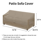 Easy-Going Waterproof Patio Sofa Cover Uv Resistant 3 Seater Outdoor Sofa Cover Weatherproof Lawn Patio Furniture Cover With Tape Sealed Seam (76Wx32.5Dx33H Inch, Camel)