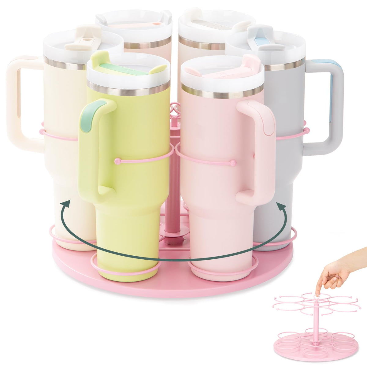 Upgraded Water Bottle Organizer For Stanley 40 Oz/30 Oz/20 Oz,Rotating Stanley Cup Organizer Holder,Tumbler Holder Organizer, Ea