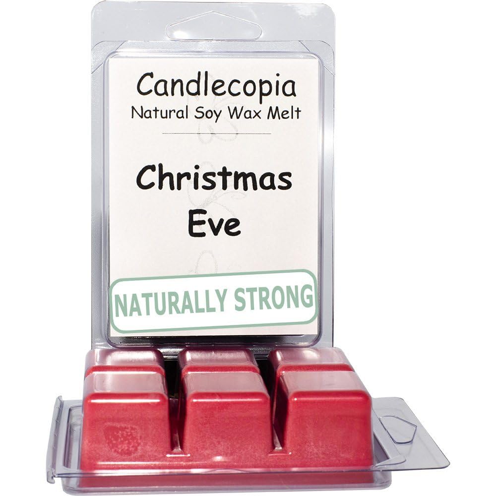 Candlecopia Christmas Eve Strongly Scented Hand Poured Vegan Wax Melts, 12 Scented Wax Cubes, 6.4 Ounces in 2 x 6-Packs