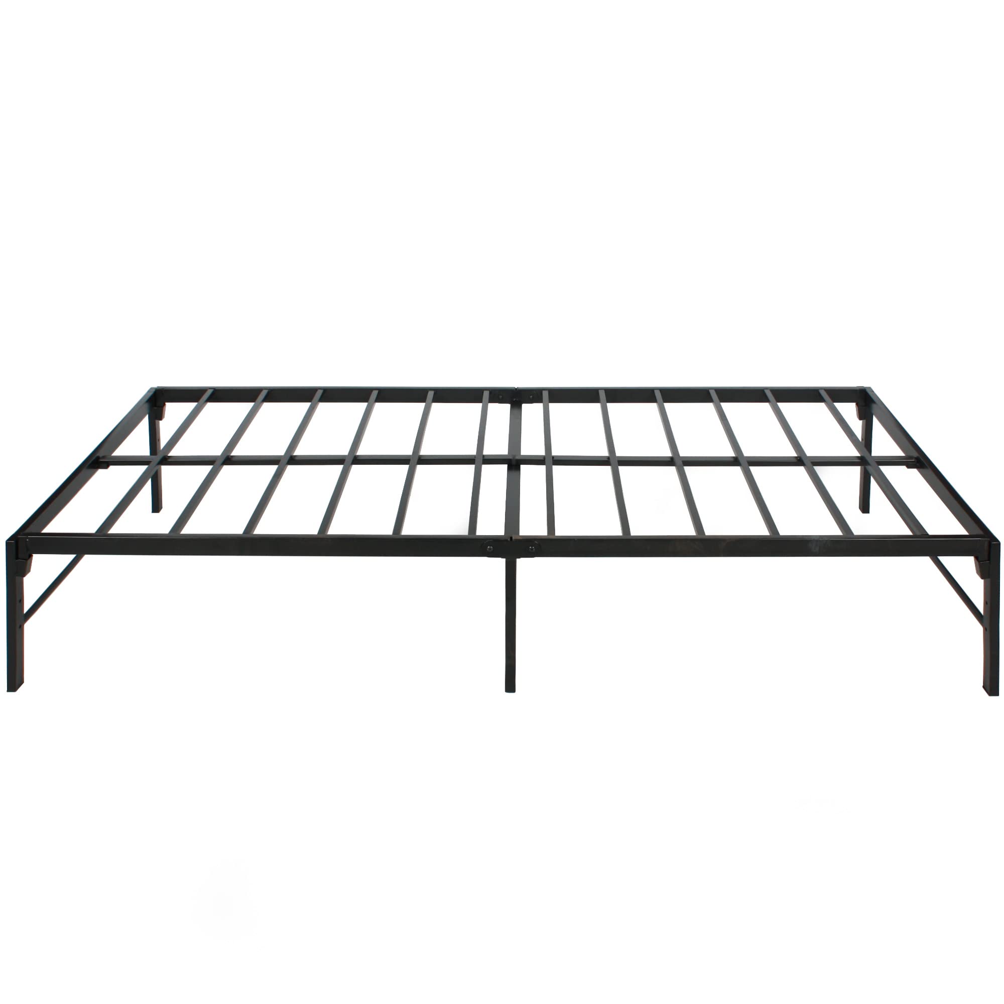 Carell Furniture Foldable Welded Black Metal Platform Bed Frame Twin