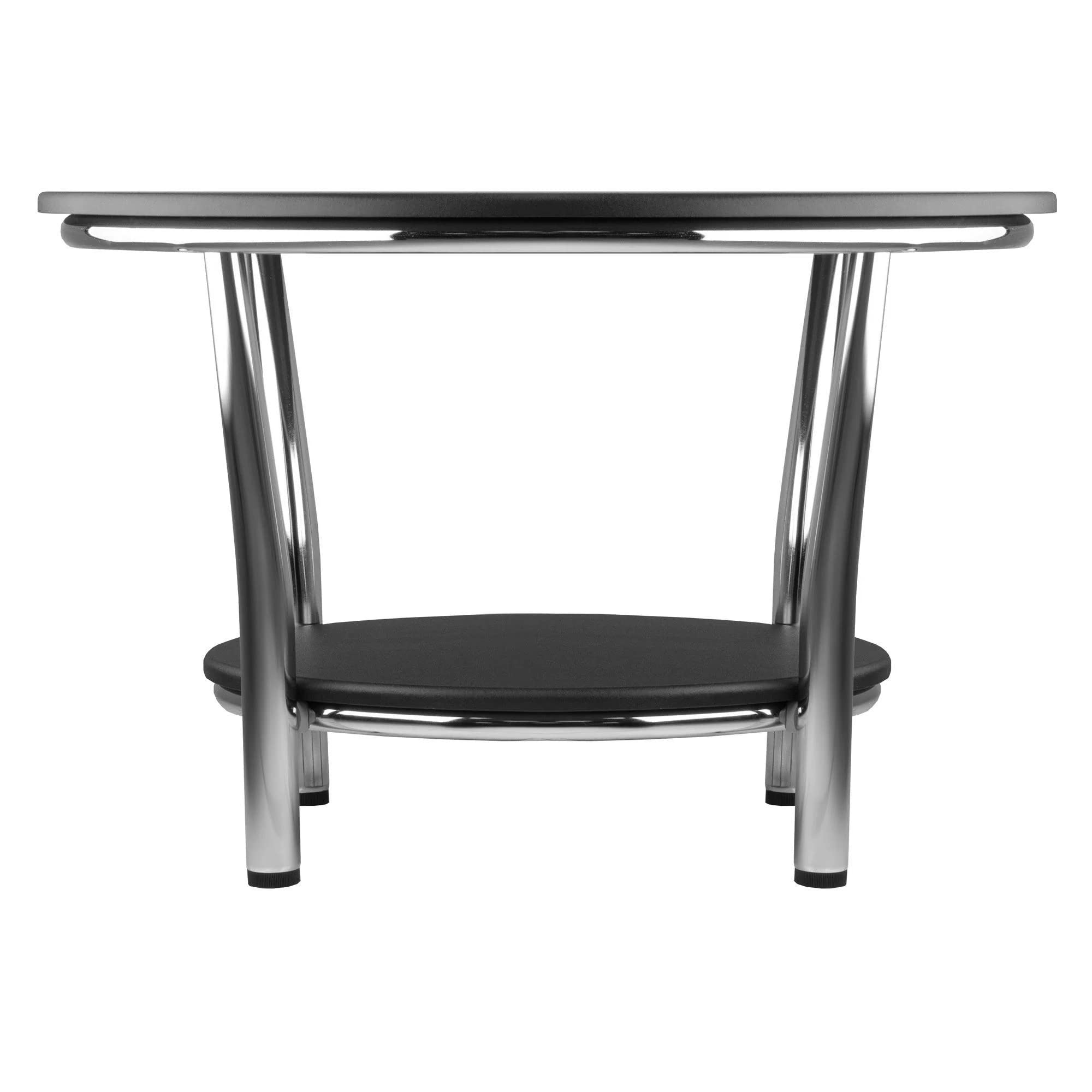 Winsome Wood Maya Round Coffee Table, White Top, Metal Legs [Kitchen] Part No. 93531