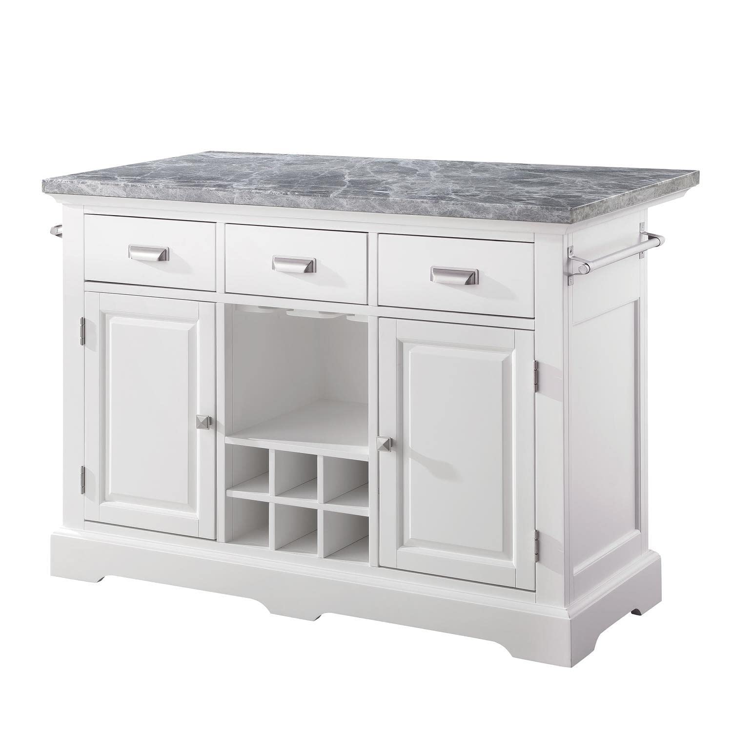 Steve Silver Furniture Zermatt Marble Kitchen Island Counter - Thumbnail 2