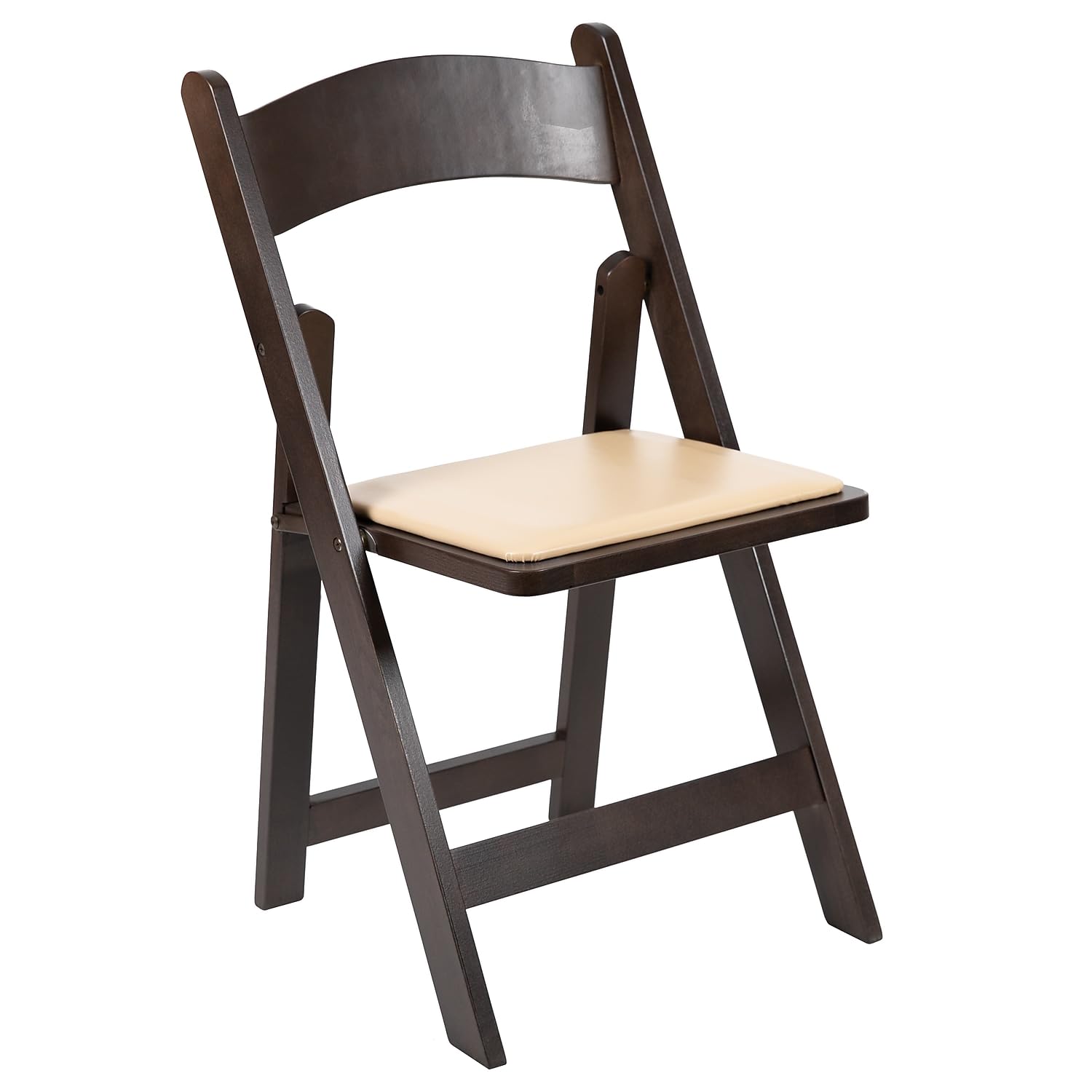 Flash Furniture Hercules Series Chocolate Wood Folding Chair with Vinyl Padded Seat [XF-2903-CHOC-WOOD-GG]