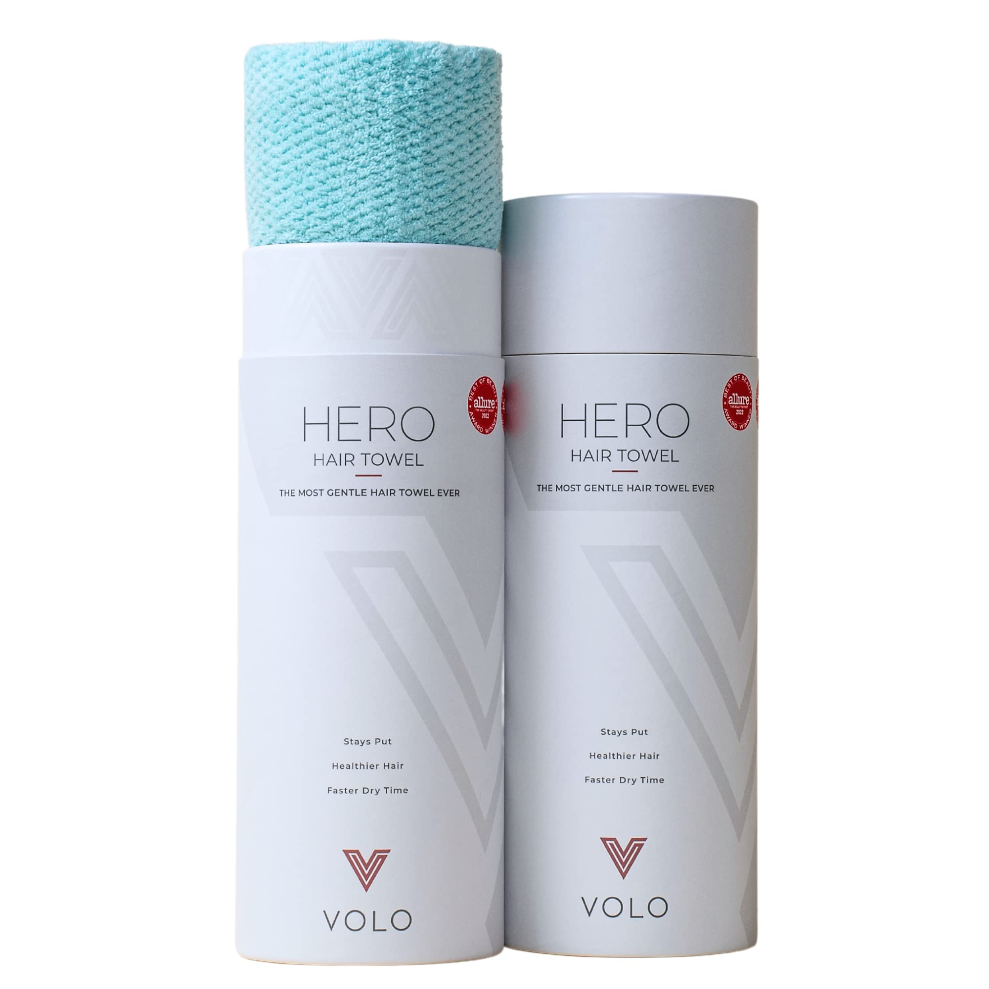 VOLO Hero Capri Blue Hair Towel | Ultra Soft, Super Absorbent, Quick Drying Nanoweave Fabric | Reduce Dry Time by 50% | Large To