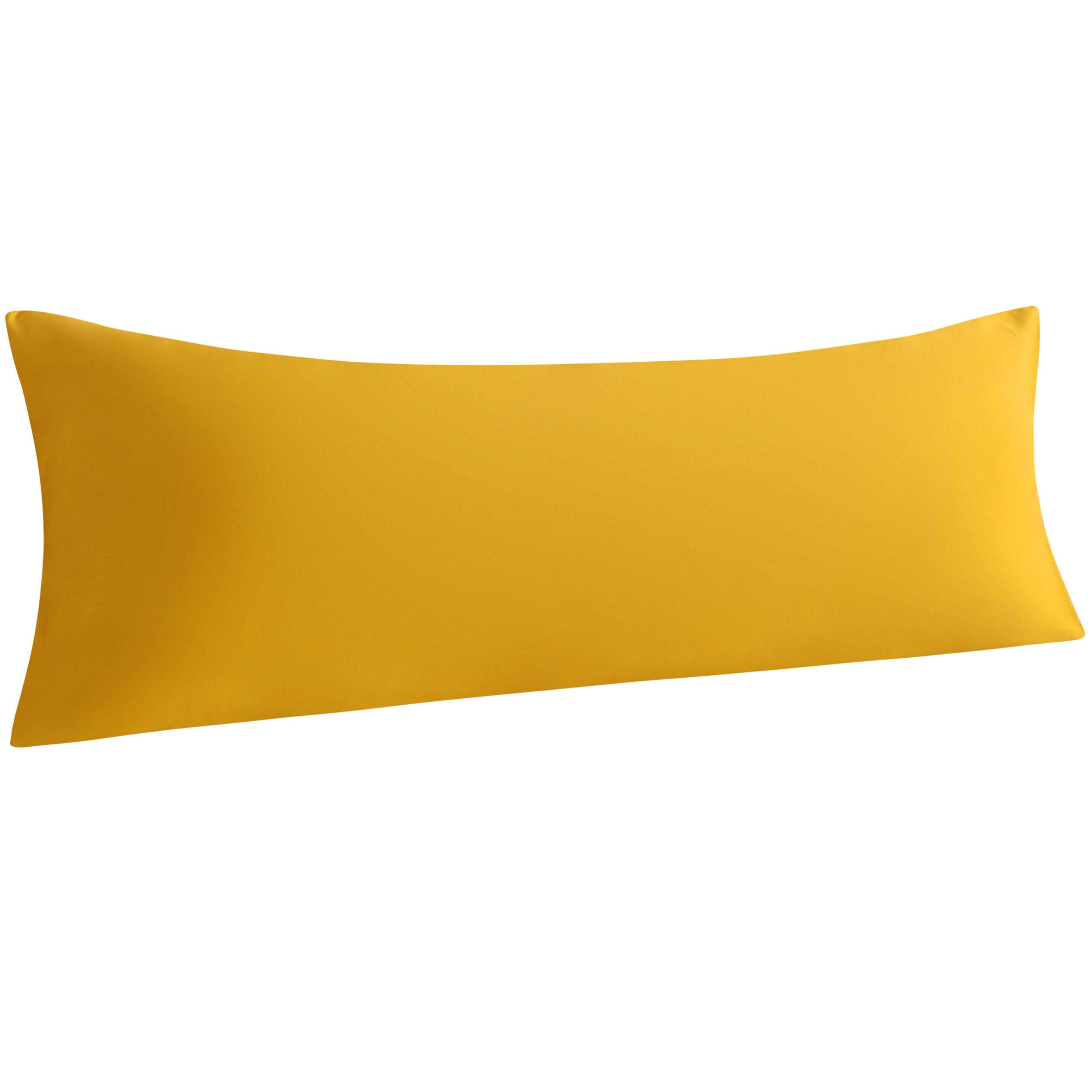 Ntbay Body Pillowcase - Brushed Microfiber 20X54 Pillowcase - Soft, Wrinkle-Free, Fade-Resistant, Stain-Resistant, Ginger Yellow