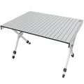 TIMBER RIDGE Folding Camping Table Adjustable Height, 4-6 Person Lightweight Aluminum Roll-up Table for Camping Outdoor Picnic B
