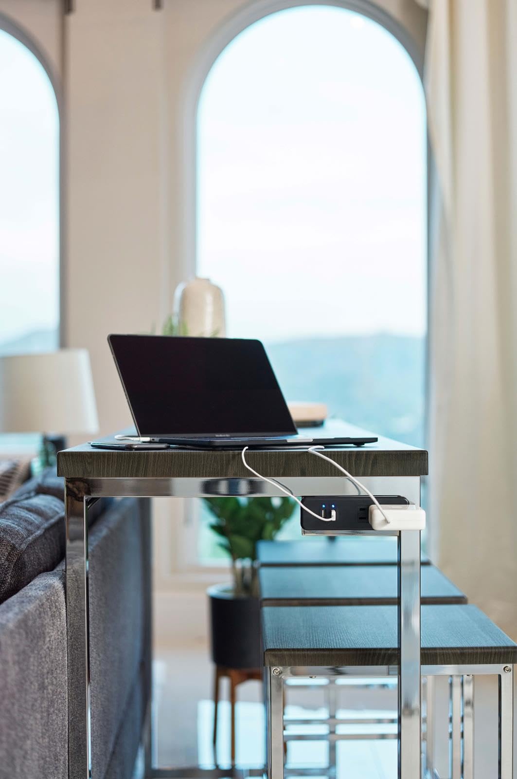 Coaster Home Furnishings Marmot 4-Piece Rectangle Dark Oak and Chrome Counter Height Set, Table (182255)