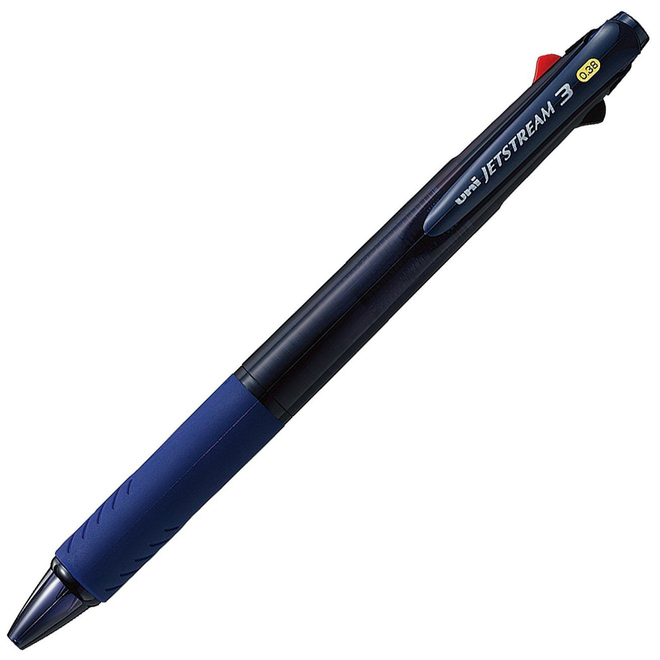 Uni Ballpoint Pen Jetstream 3 Color Black, Red, Blue Ink 0.38Mm, Transparent Navy (Sxe340038T.9)