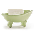 5.6 Ceramic Mini Bathtub Soap Dish Decortative Clawfoot Bathroom Soap Dish (Green Tea)
