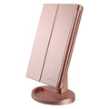 deweisn Dresser Mount Tri-Fold Lighted Vanity Mirror with 21 LED Lights, Touch Screen and 3X/2X/1X Magnification, Two Power Supp