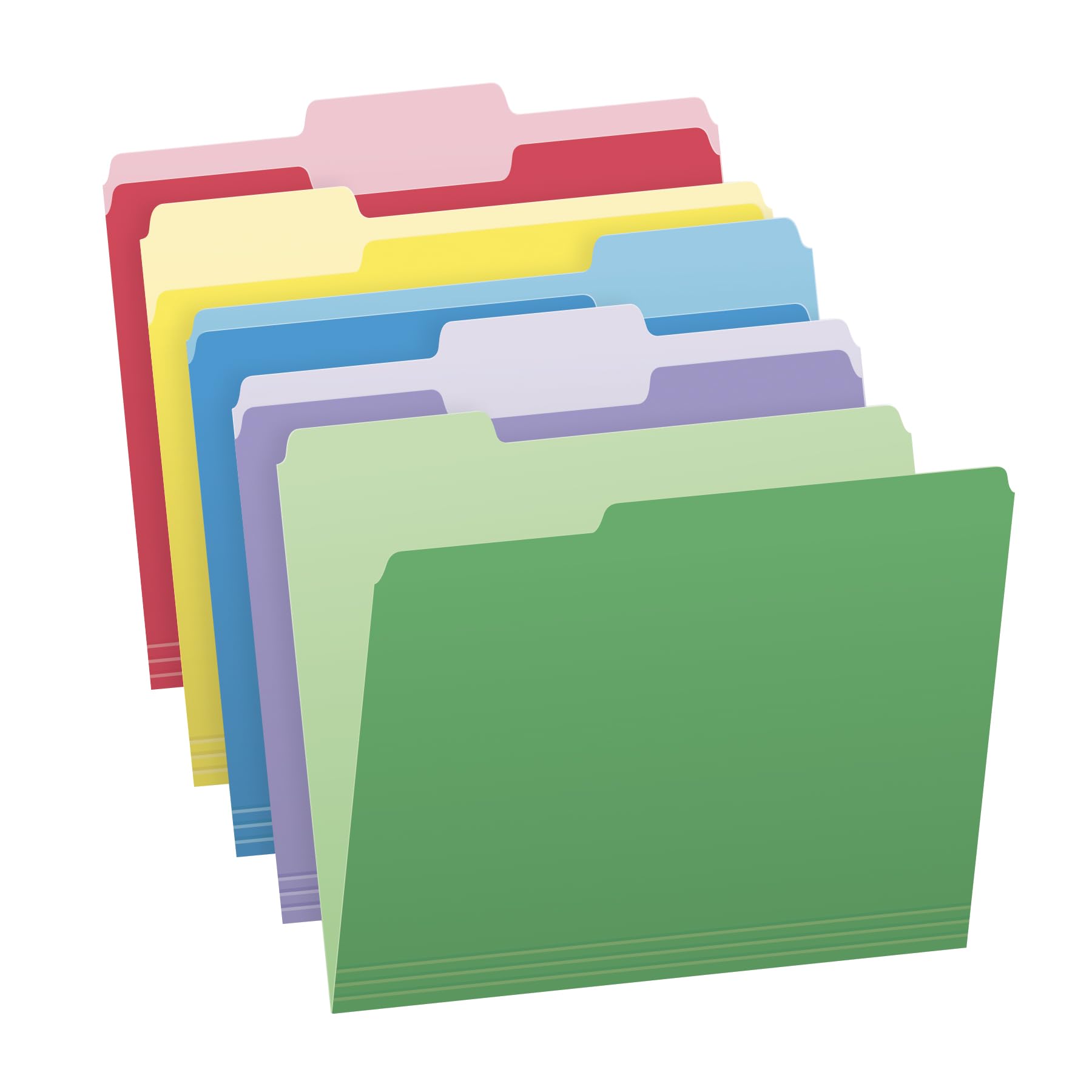 Pendaflex Heavyweight File Folders, Two-Tone Assorted Colors, Letter Size, 1/3 Cut Tabs, Office Organization, Box Of 50 Heavy Du