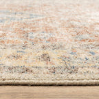 HomeRoots 509461 10 x 13 ft. Orange & Blue Oriental Hand Loomed Stain Resistant Rectangle Area Rug with Fringe