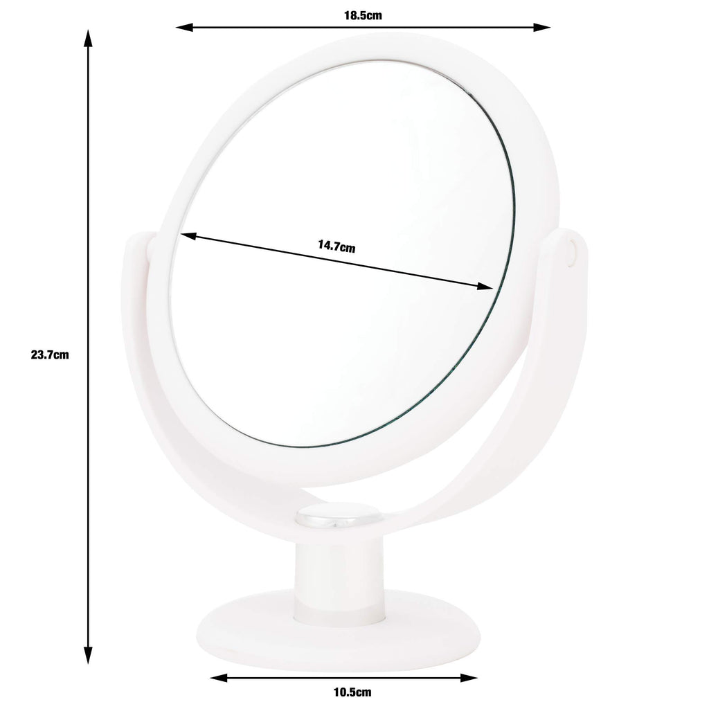 Danielle Creations 6.75-Inch Portable Two-Sided Vanity Round Vanity Makeup Mirror, No-Slip Soft Touch With 360 Rotation, 10X Mag