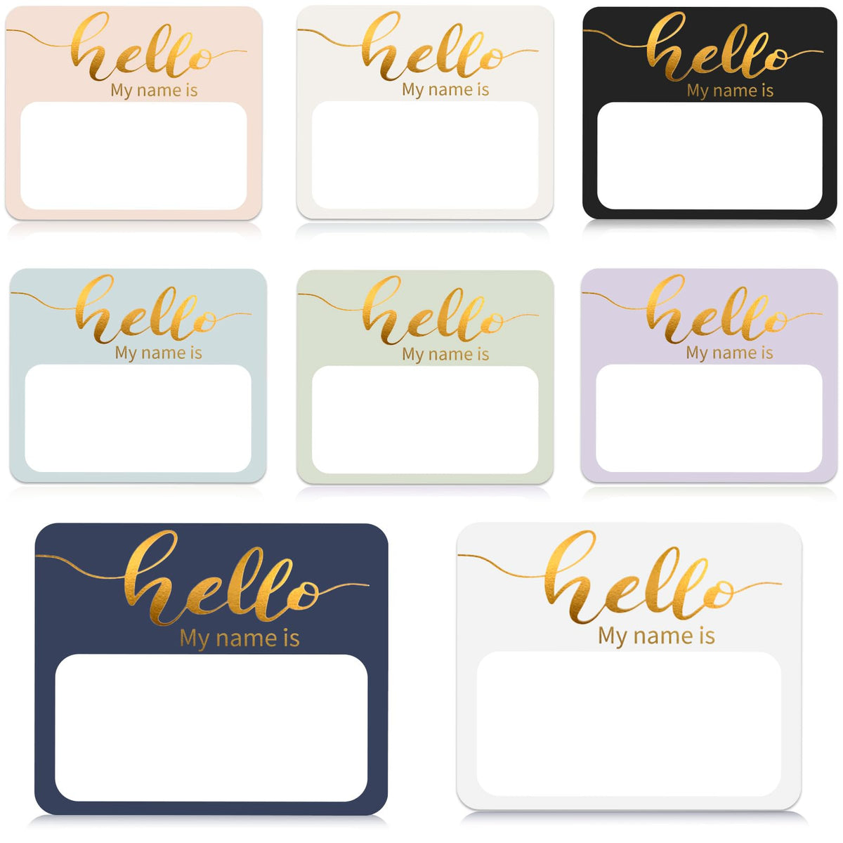 Name Tag Stickers 120 Pcs Gold Foil Hello My Name Is Name Tag Stickers(3 'X2.5) Nametags Stickers For Clothes,Office,Student,Ho