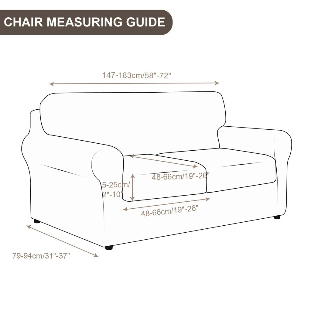 Searchi Stretch Sofa Cover Couch Cover, 3 Pieces Loveseat Slipcover With 2 Separate Cushion Cover, Washable Furniture Protector For Living Room(Loveseat, Silver Beige)