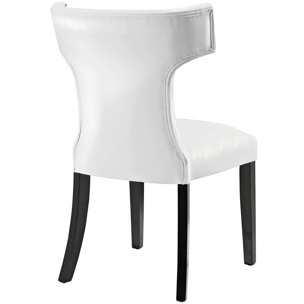 Modway Curve Vinyl Set Of 2, Two Dining Chairs, White