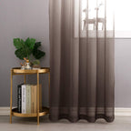 Dwcn Ombre Sheer Curtains - Faux Linen Gradient Grommet Top Semi Voile Drapes For Bedroom And Living Room, Set Of 2 Window Curta