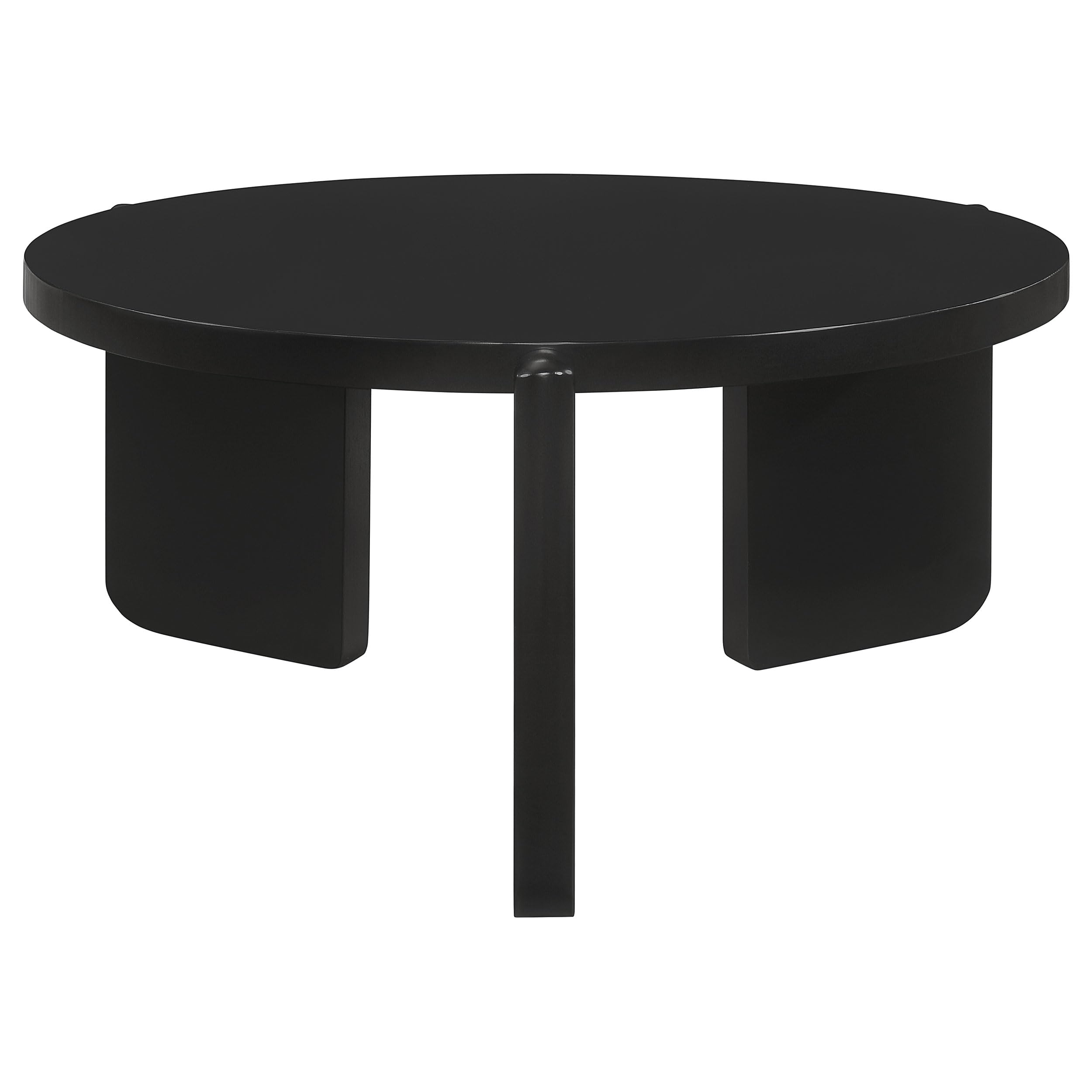 Coaster Home Furnishings Cordova Round Solid Wood Coffee Table Black