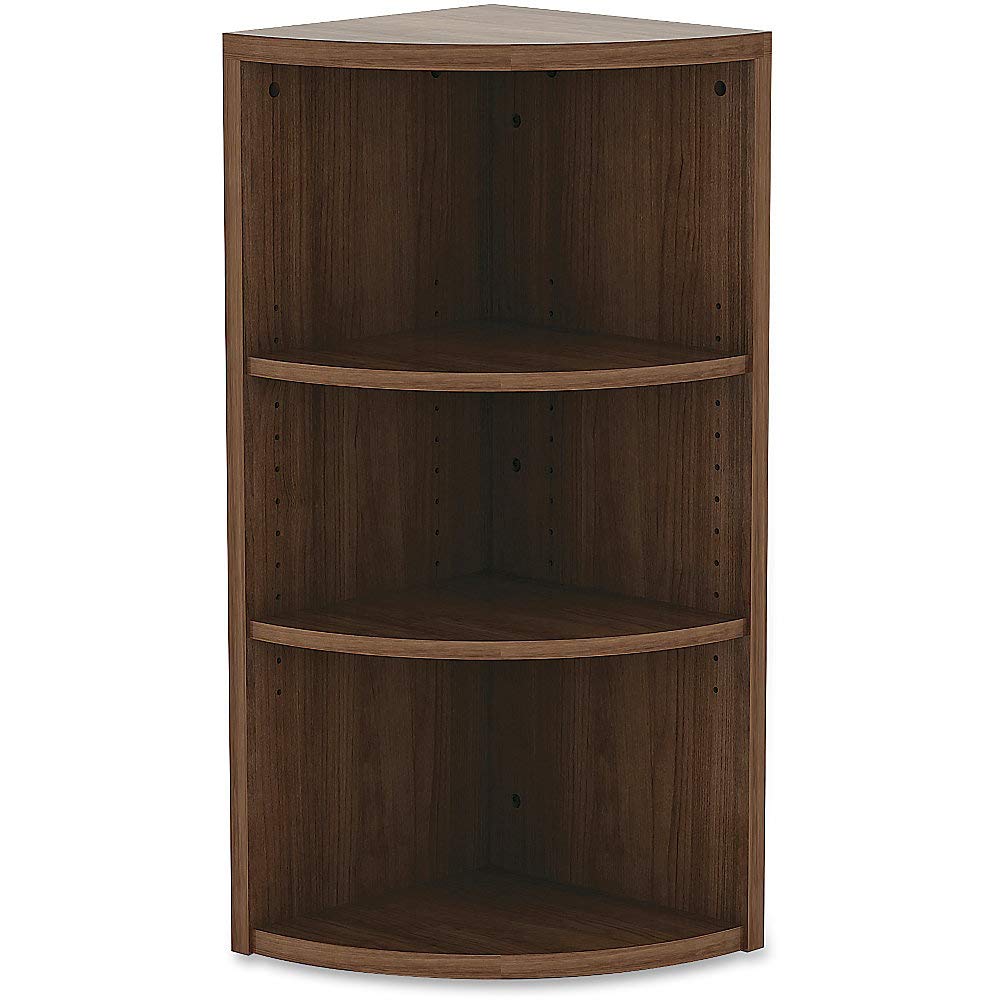 Lorell Essentials Corner Book Rack, 36&quot; X 14.8&quot; X 37.8&quot;, Walnut