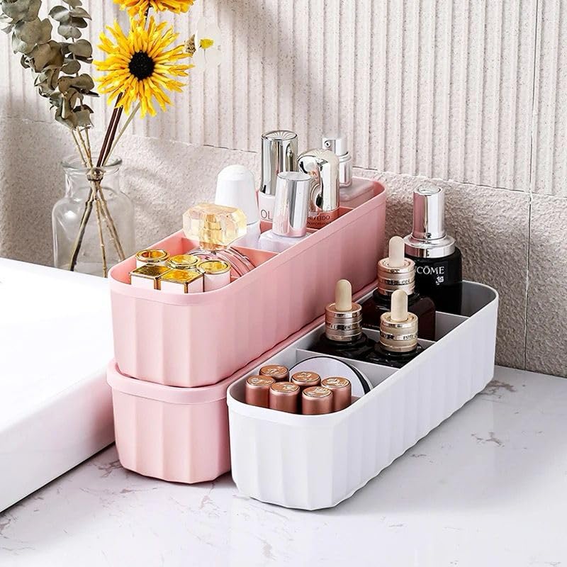 Omortex All New Socks Rack Innerwear Cosmetic Makeup Drawer Organiser With Partition (Pack Of 4)