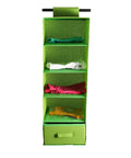Shrey Creation Hanging 5 Shelf Wardrobe Organizer/Closet Organizer With DrawerParrote Green(30 * 30 * 85 Cm)