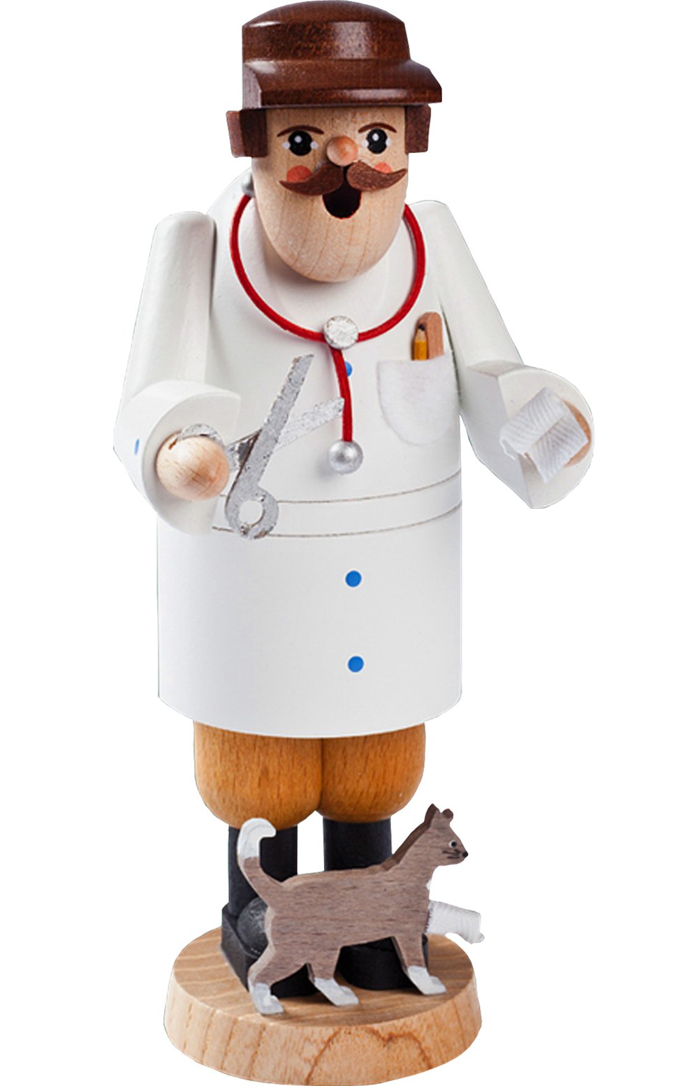 Alexander Taron Importer 26286 Righard Glaesser Incense Burner-Veterinarian Treating Cats Injury, White