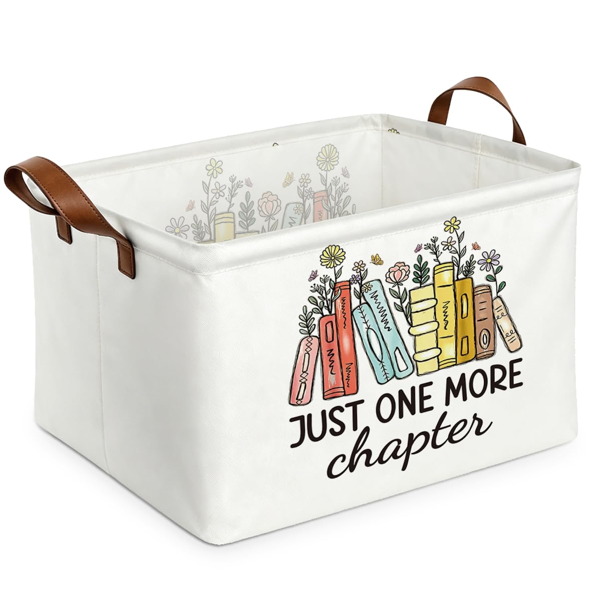 Just One More Chapter Bookish Storage Basket Reader Storage Bin for Books