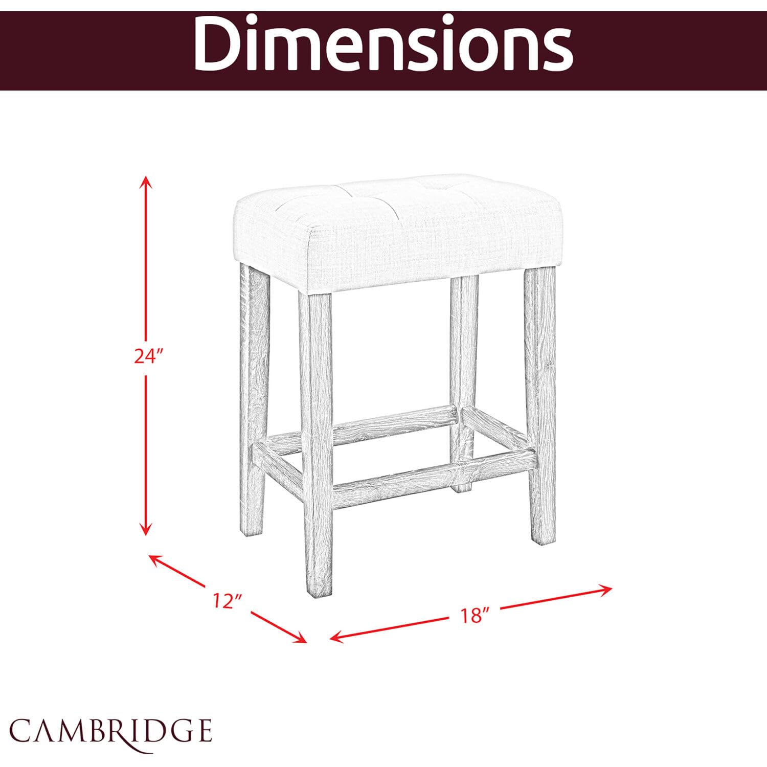 Cambridge Wyeth Dining 4-Piece Acacia Wood Bar Set With High-Top Table And 3 Padded Stools For Breakfast Nook, Living Room, Family Room, Or Man Cave In Natural Rustic Finish