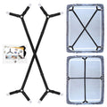 Qoecycth Bed Sheet Holder Straps, 2Pcs Adjustable Crisscross Fitted Sheet Band Straps Grippers Suspenders,Triangle Elastic Mattr