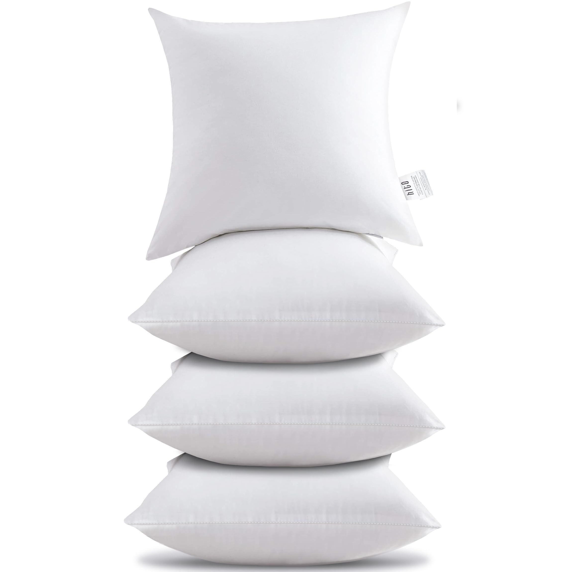 Hito 20X20 Pillow Inserts (Set Of 4)- 100% Cotton Covering Down Alternative Throw Pillows White For Couch Bed Sofa