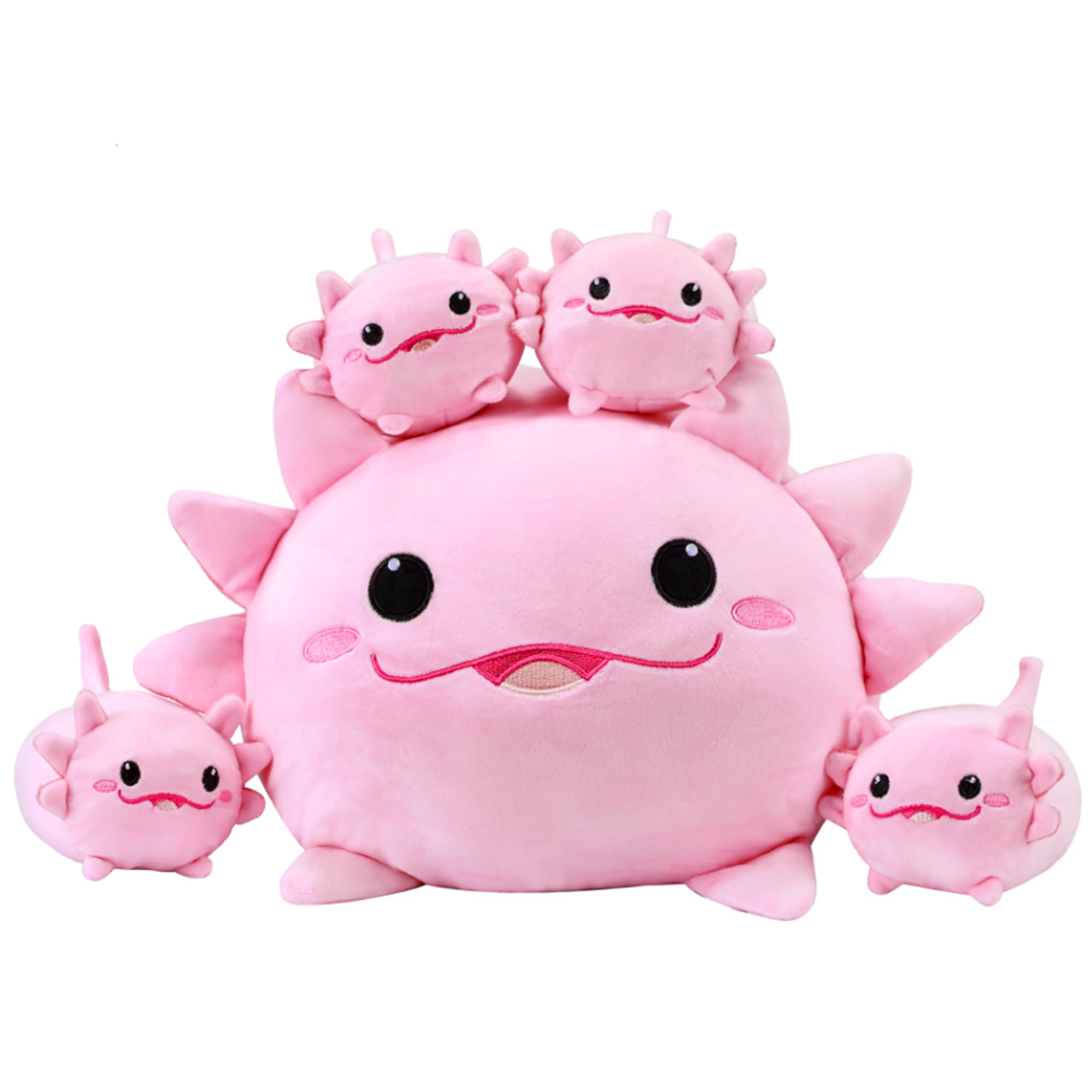 YIIQUWEN Axolotl Plush Cute Axolotl Stuffed Animal with 4 Baby Soft Pillow Valentine's Day, Birthday Gift for Girls Boys Kids De