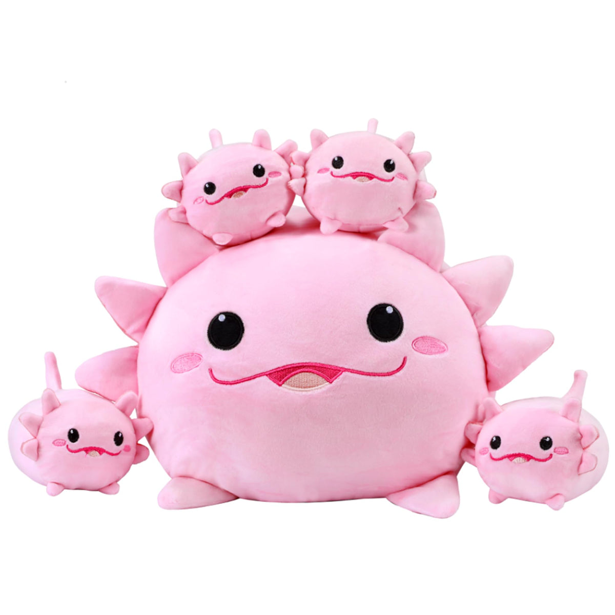 YIIQUWEN Axolotl Plush Cute Axolotl Stuffed Animal with 4 Baby Soft Pillow Valentine's Day, Birthday Gift for Girls Boys Kids De