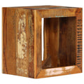 vidaXL Solid Reclaimed Wood Stool - Antique-Style Multifunctional Furniture with Storage, Diverse Wood Types, Polished Painted Lacquered Finish, 15.7"x11.8"x15.7" Dimensions